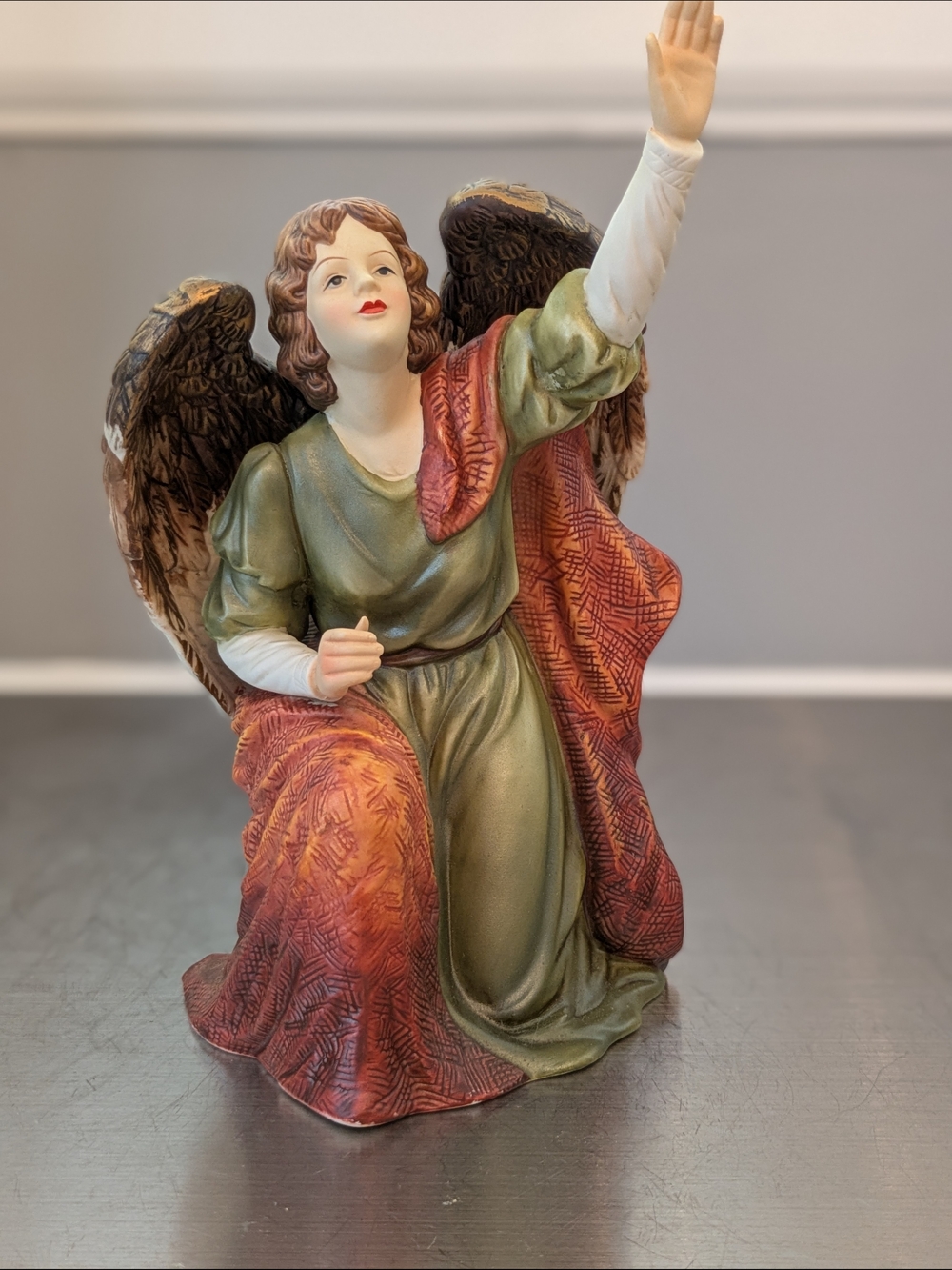 Hand-Painted Ceramic Angel Sculpture
